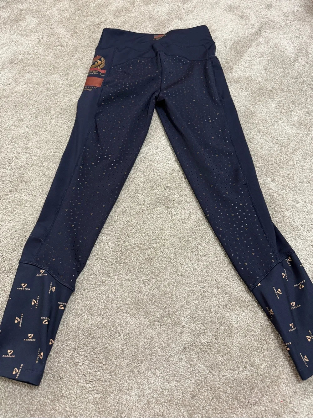 Women's Navy Performance Jeggings with Subtle Logo Accent
